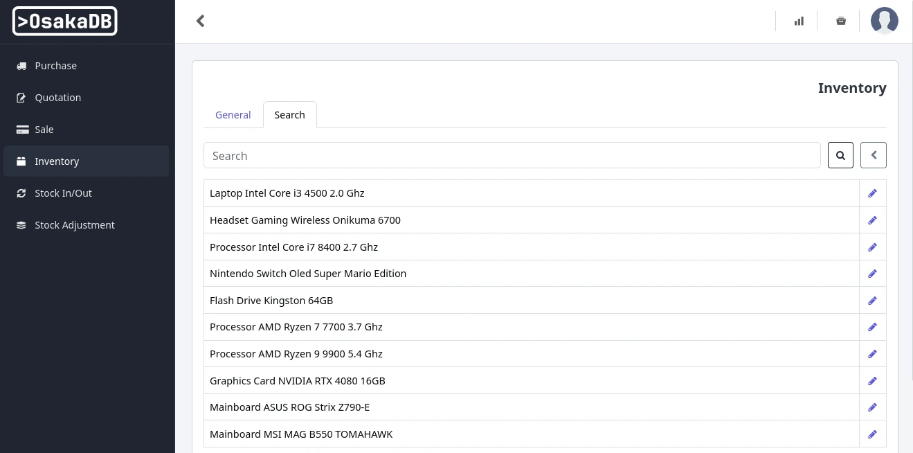 OskNegocio Dashboard